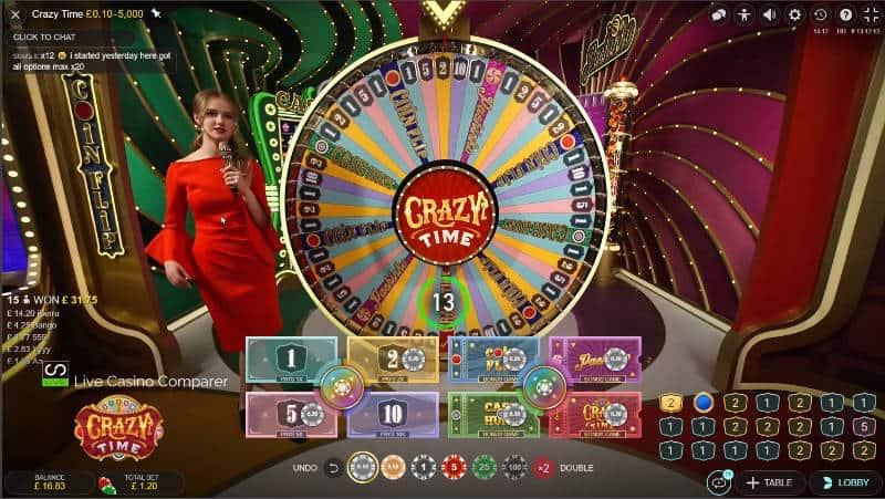 Jouez à la roulette Crazy Time en ligne pour de l’argent réel